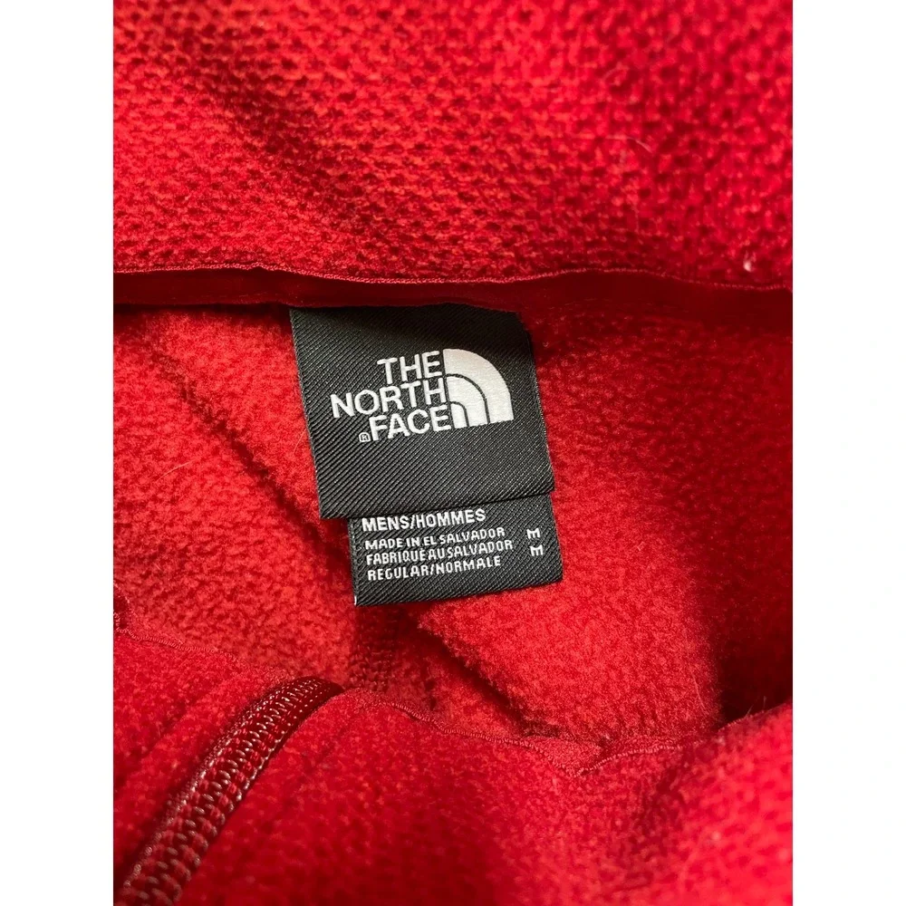 The North Face Mens TKA 100 1/4 Zip Fleece Pullover Red Medium Regular Fit